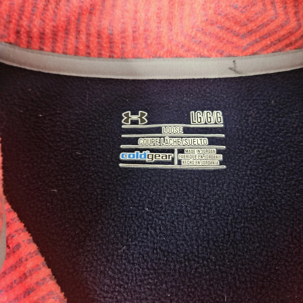 Under Armour Men's Coral‎ and Navy Pullover. #1315
